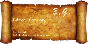 Bárdi Gordon névjegykártya